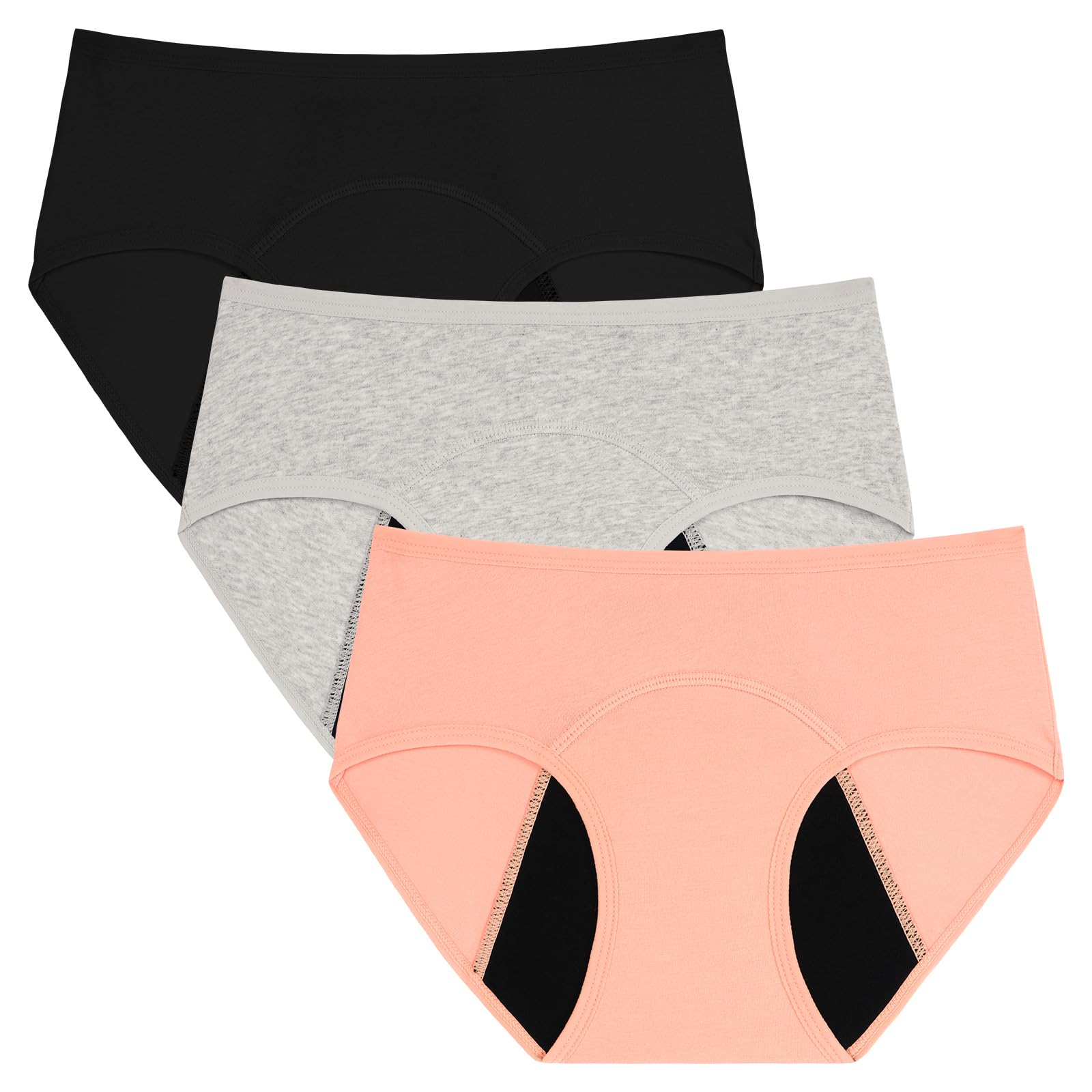 INNERSY Perioden Unterwäsche Mädchen Baumwolle Unterhosen Auslaufsicher Menstruation Slip 3er Pack