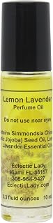 All Natural Lemon Lavender Perfume Oil, 0.3 Oz Portable Roll-On Fragrance with Long-Lasting Scent, Delightful Essential Oils and Jojoba Oil For Daily Use