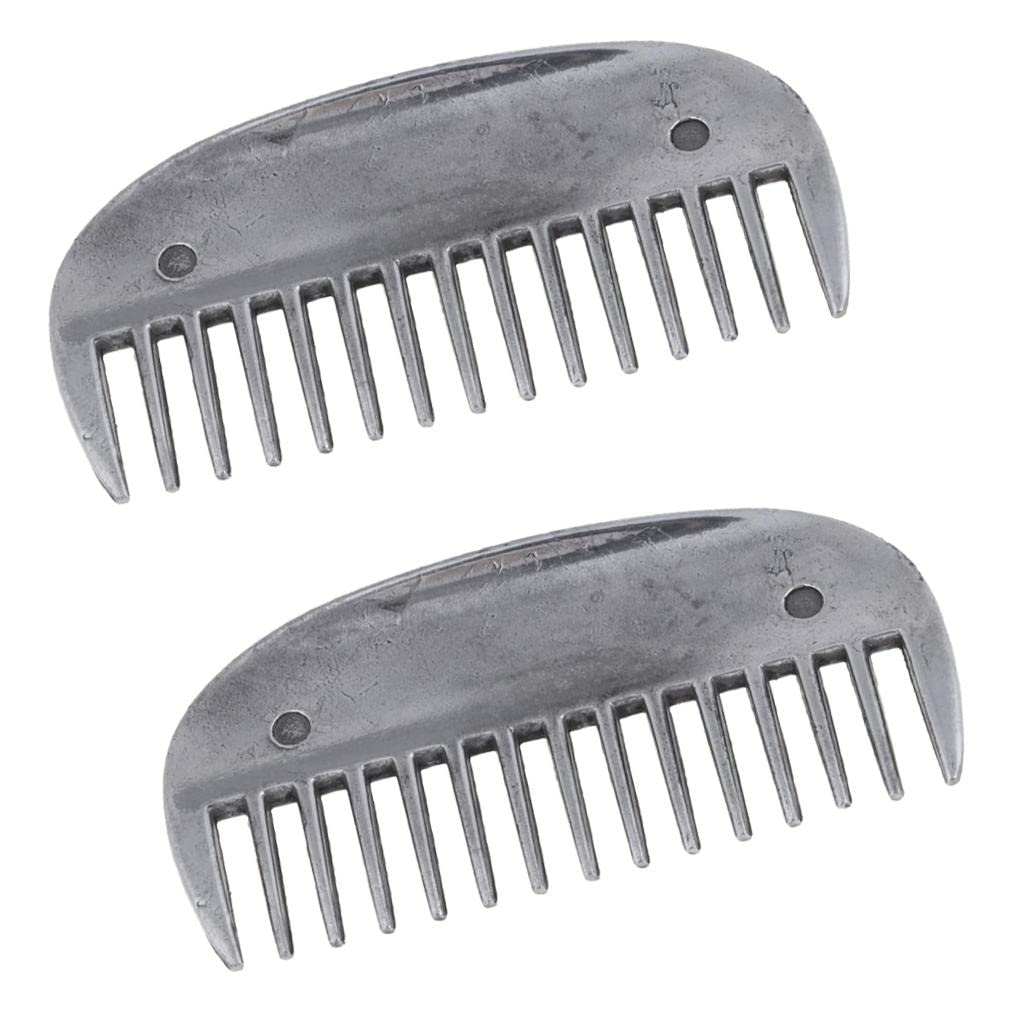 MERISHOPP 2 Pieces Stainless Steel Horse Curry Comb Brush Equestrian Grooming Supplies| Sports Equipment | Training Gear-picture-16
