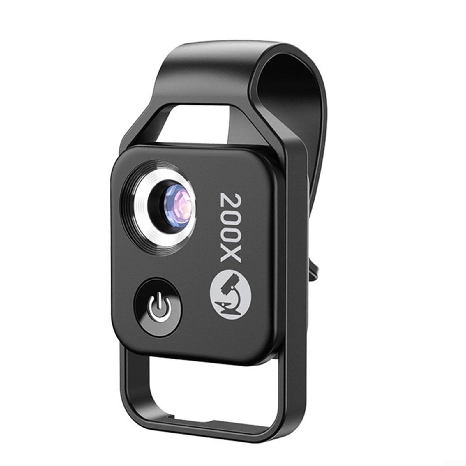 200X MS002 Mini microscopio de bolsillo, con luz LED, microscopio digital portátil 200X HDHandheld Microscopio Dermatoscopio (negro)