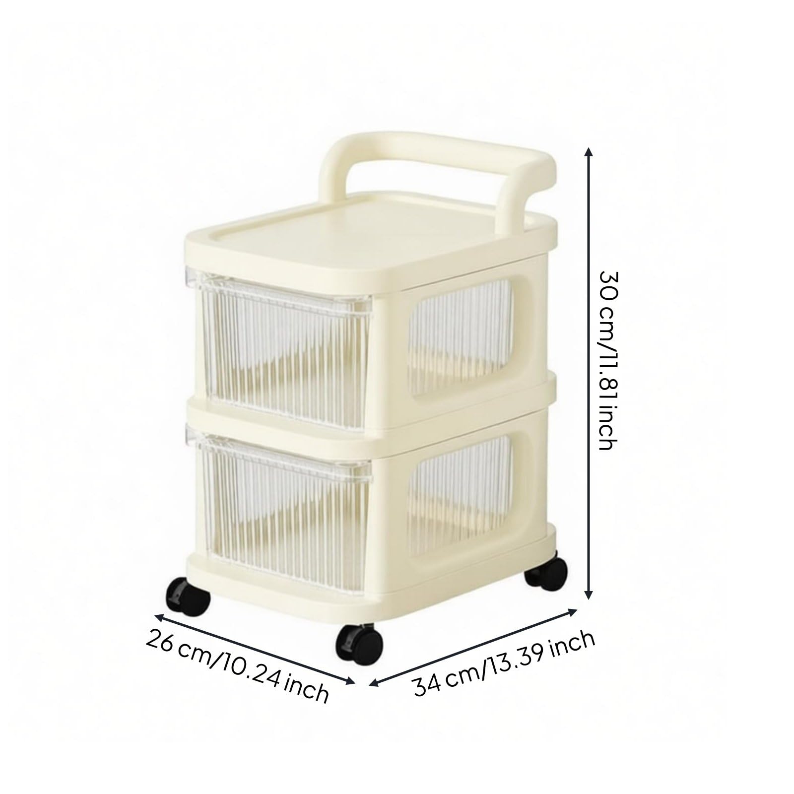 Carrello Portaoggetti Trasparente Carrello con Cassetti Ripiani Carrello Ruote Plastica Durevole con Cassetti a per, Moderno, Minimalista