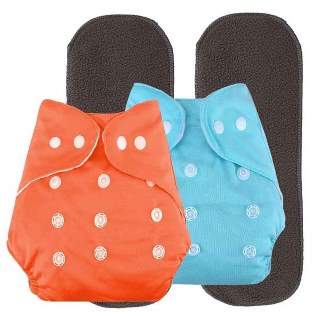 Jingle Kids Baby 2 Bamboo Microfiber Insert Soaker Booster Pads Wet-Free With 2 Pocket Style Button Reusable Adjustable Cloth Diaper (DESIGN 12)-image-5