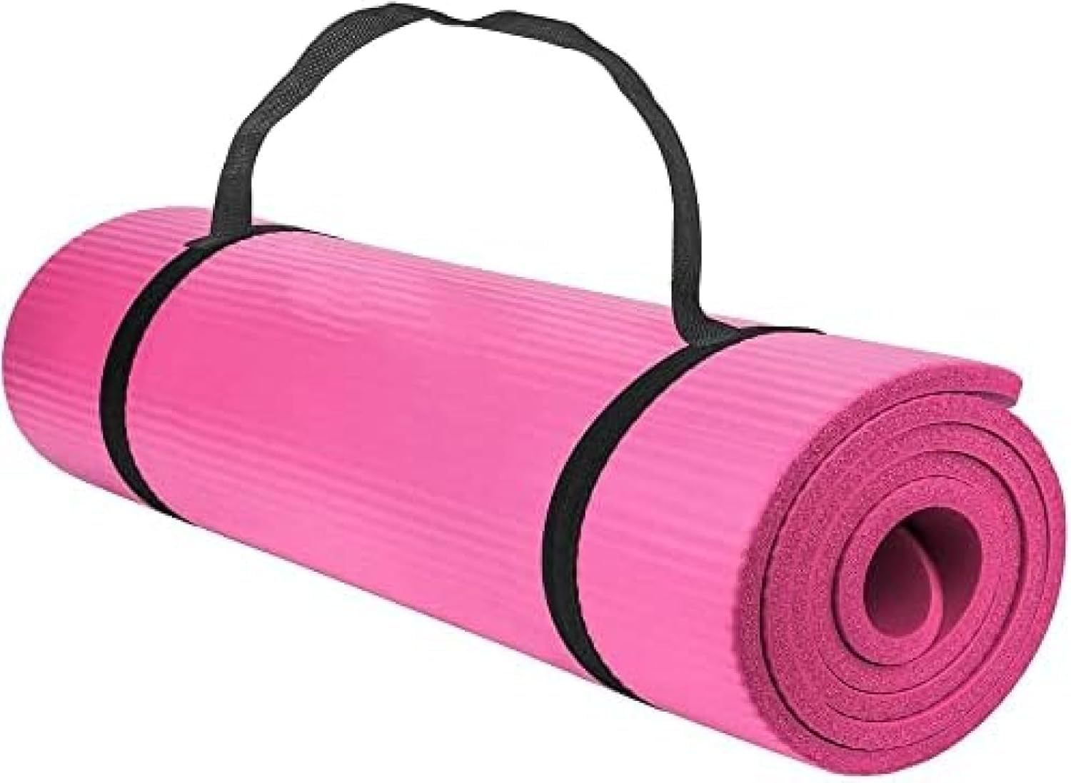 Yogamatte Übungsmatte TPE Fitness Yogamatte 15mm Extra Dicke Nbr-Matte Mit Hoher Dichte Für Pilates, Fitness & Workout Mit Tragegurt Für Home Gym, Training, Pilates, Liegestütze, Red