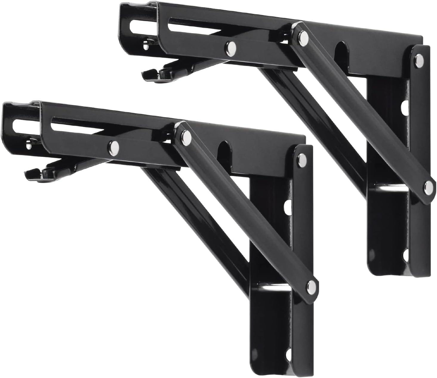 JIVRIX Folding Shelf Brackets, 20CM Triangle Heavy Duty Metal Collapsible Shelf Bracket, for Table Bench, Studyroom, & Kitchen, Wall Mounted Shelf Bracket Space Saving for Table Work Bench ( 20CM - Black ) (B0CDV7CTLJ) Amazon Price History, Amazon Price Tracker