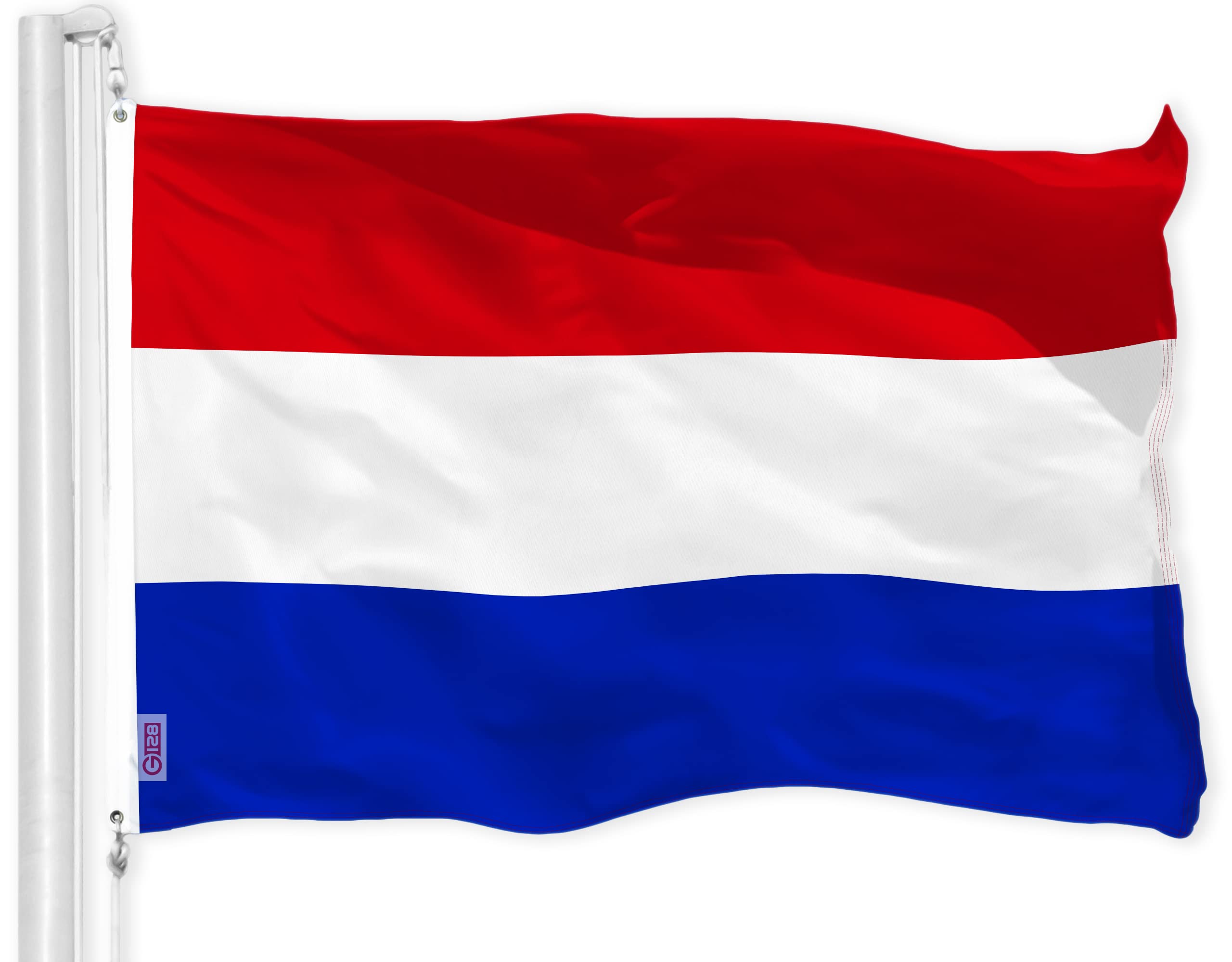 G128 Netherlands Dutch Flag | 3x5 Ft | LiteWeave Pro Series Printed 150D Polyester | Country Flag, Indoor/Outdoor, Vibrant Colors, Brass Grommets, Thicker and More Durable Than 100D 75D Polyester