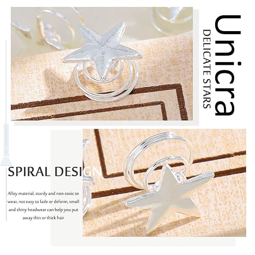 Miniatura 8 de Unicra Horquillas doradas para el cabello, diseño de estrella, para novia, accesorios para el cabello de boda, para mujeres y niñas, paquete de 5