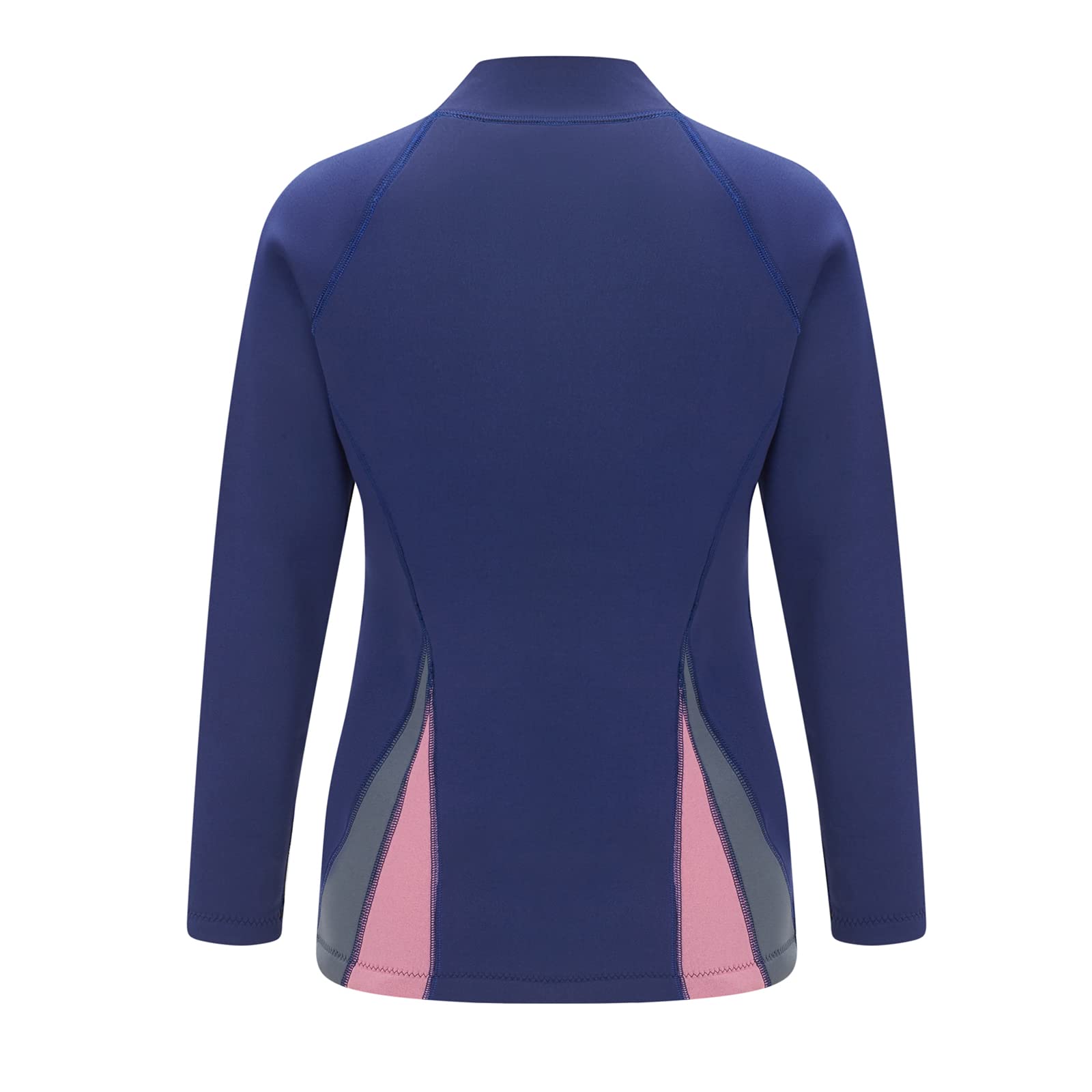 Top de neopreno para mujer, de 2 mm, con cremallera frontal, manga larga, para natación, surf, buceo, traje de buceo