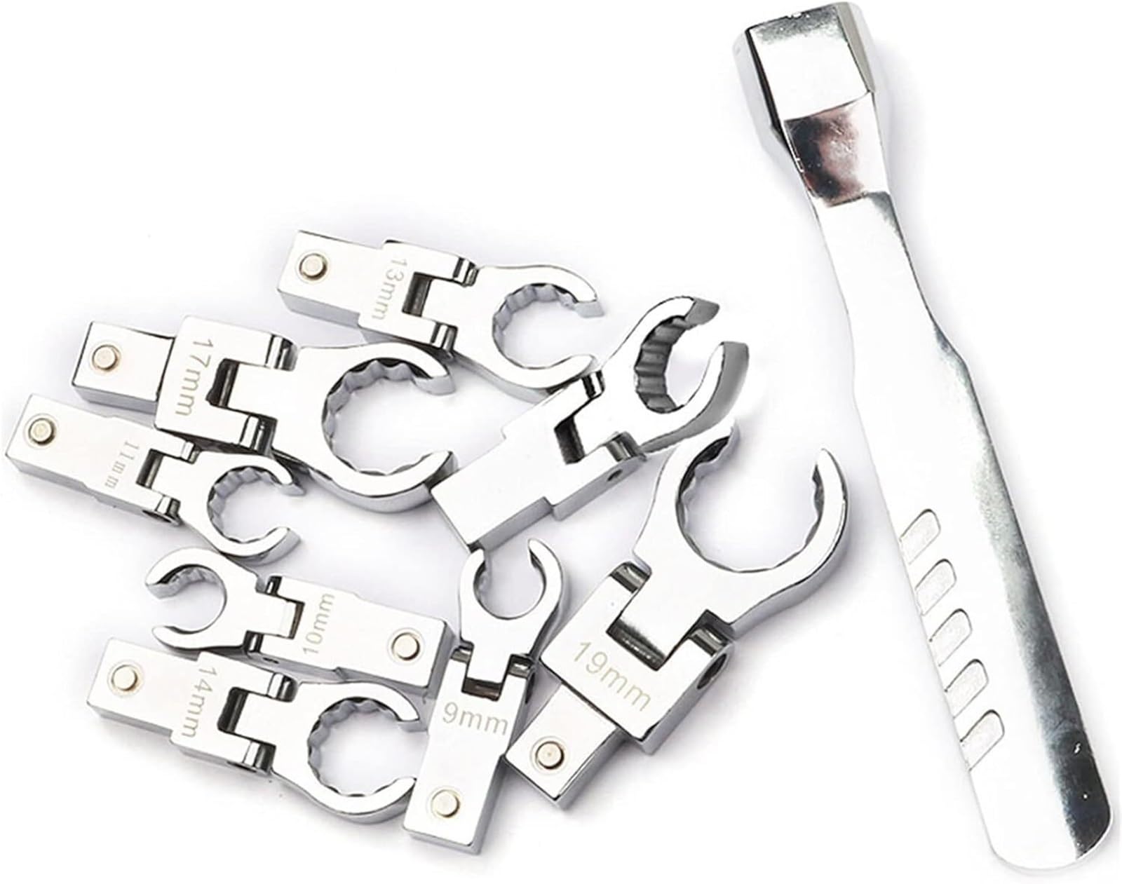 Llave ajustable, llave for fontaneros, llave ajustable: llave de trinquete portátil, cabezal agitador, juego combinado intercambiable, llave flexible extraíble giratoria de 180 °, llave de cambio prof