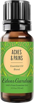 Edens Garden Aches & Pains Essential Oil Blend- 100% Pure Premium Grade, Undiluted, Natural, Therapeutic, Aromatherapy, The Best for Diffusing, Skin & Kid Safe, Face, Humidifiers 10 ml .33 fl oz