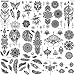 Herbst 9 Pezzi Tatuaggi Temporanei Donna, Tatuaggi Finti Impermeabili Mandala Piuma Tatuaggio Temporaneo Grande, Fake Tattoos Fiore Farfalla Leone Lupo Tatuaggi