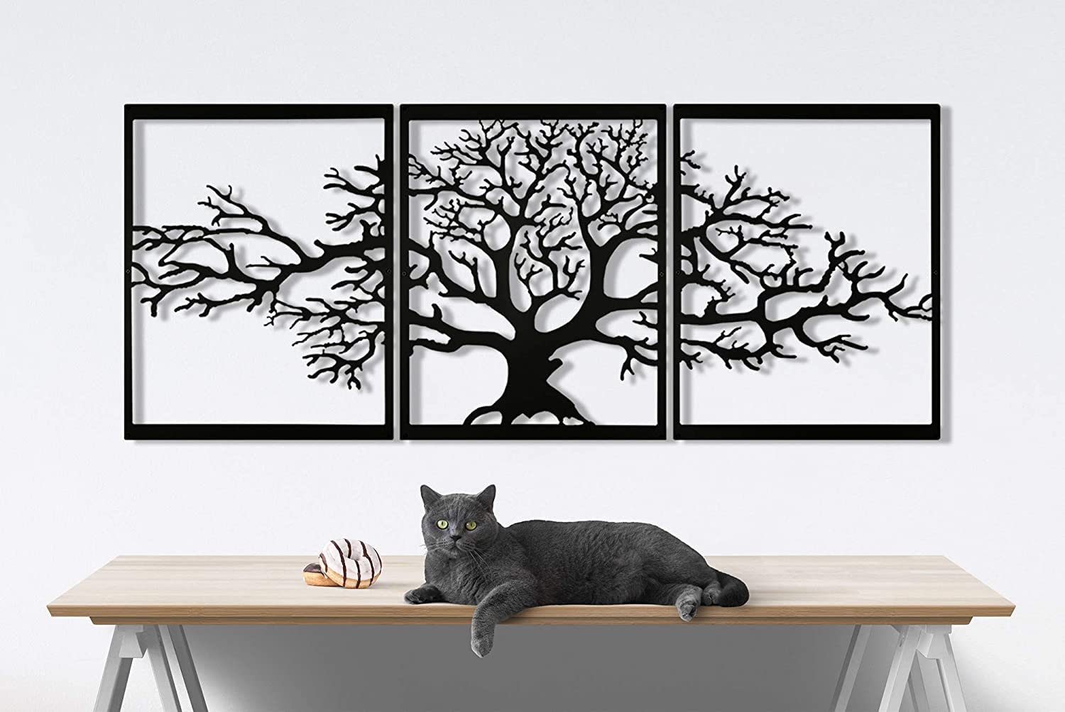dv decovieno Arbre De Vie Decoration Murale Metal, Decoration Maison, Salon, Chambre, 48x117cm