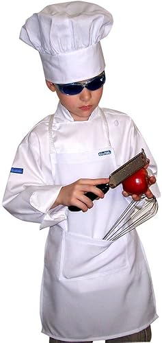 Conjunto de chef XS chefskin Kids Los Niños Chef chamarra + delantal + gorro Fits Kids 26Años de Edad