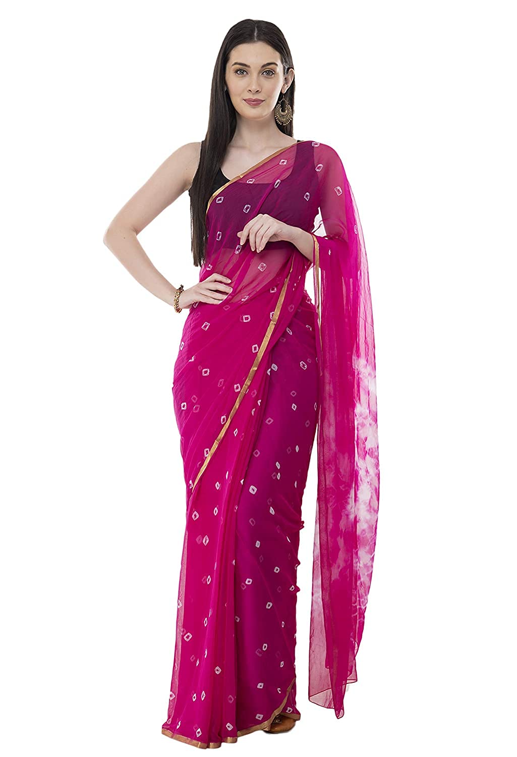 reboot fashions Women's Maheshwari Pure Chiffon Saree With Blouse Piece-picture-31