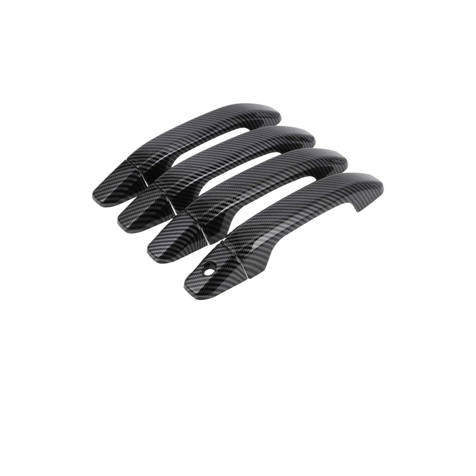 Nokrgqw Carbon Fiber Left Handle Passenger 4Pcs Exterior Door Handle Cover For Gmc For Yukon Without Keypad Chrome Silver Tone(Carbon Fiber)
