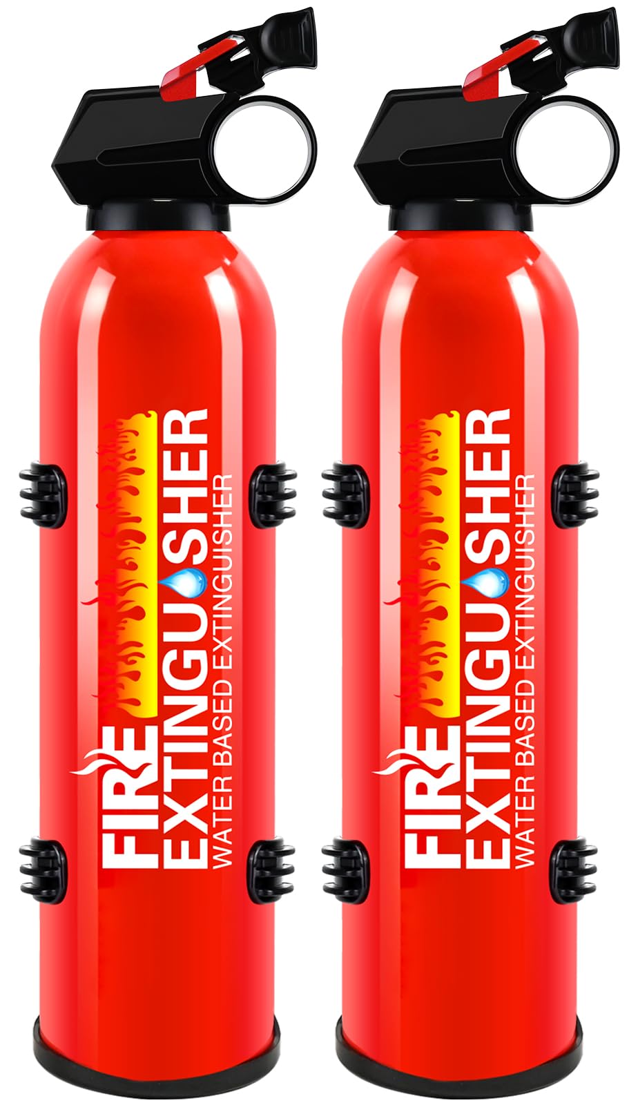 2 Pack 8-in-1 Water-Based Fire Extinguishers Class A B C K With Mount