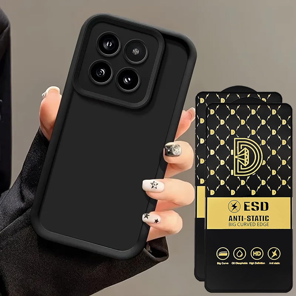 Case For Xiaomi Poco X6 Pro Screen Protector Glass [2Pcs] ShockProof Silicone Case, Military Protection, Anti Slip Poco X6 Pro Cover SiliPuffer (Black, X6Pro+2Glass) X6Pro+2Glass Black