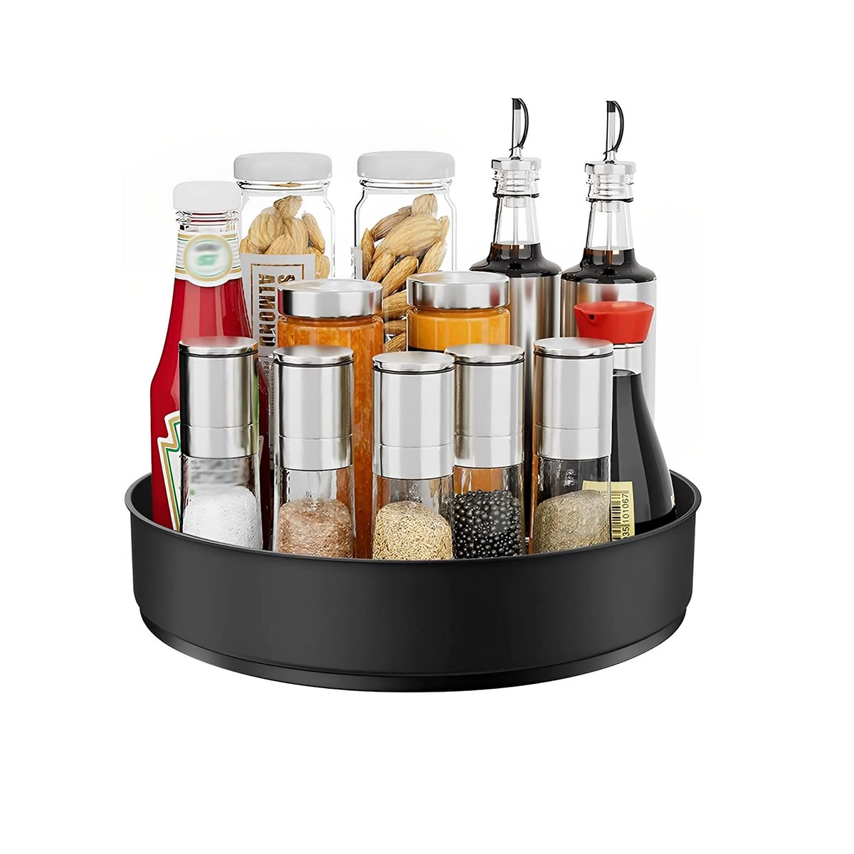 Lazy Susan Girevole In Acciaio 25 Cm: Portaspezie Da Cucina Con Rotazione 360° - Antiscivolo E Facile Da Pulire