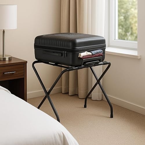 Miniatura 3 de USTECH Portaequipajes plegable de un solo nivel en forma de X con correas de nailon y patas de goma para mayor estabilidad  Soporte de metal o