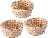 Vista 1 de UPKOCH Cesta de bambú de 3 piezas para huevos, mini cesta de huevos artesanales, cestas de almacenamiento decorativas para aperitivos, cesta