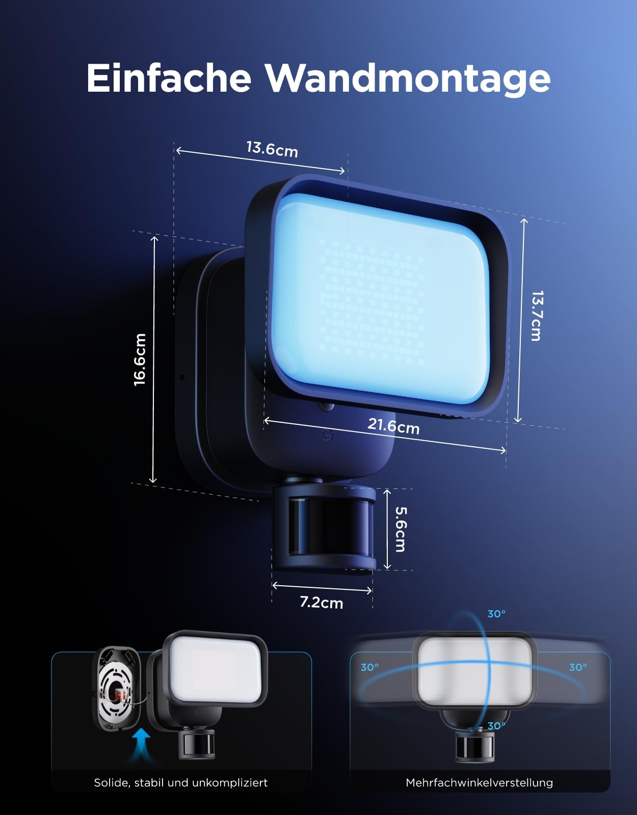 Govee LED Strahler Außen, 3000lm 6500K PIR-Sensor, IP65 Sicherheitsleuchte | RGBWW Secure Flutlicht, PIR 120°/15m Bewegungsmelder, Luminblend+ 10000K, 80+ Szenen, Alexa, Google, Matter, Garten & Balkon