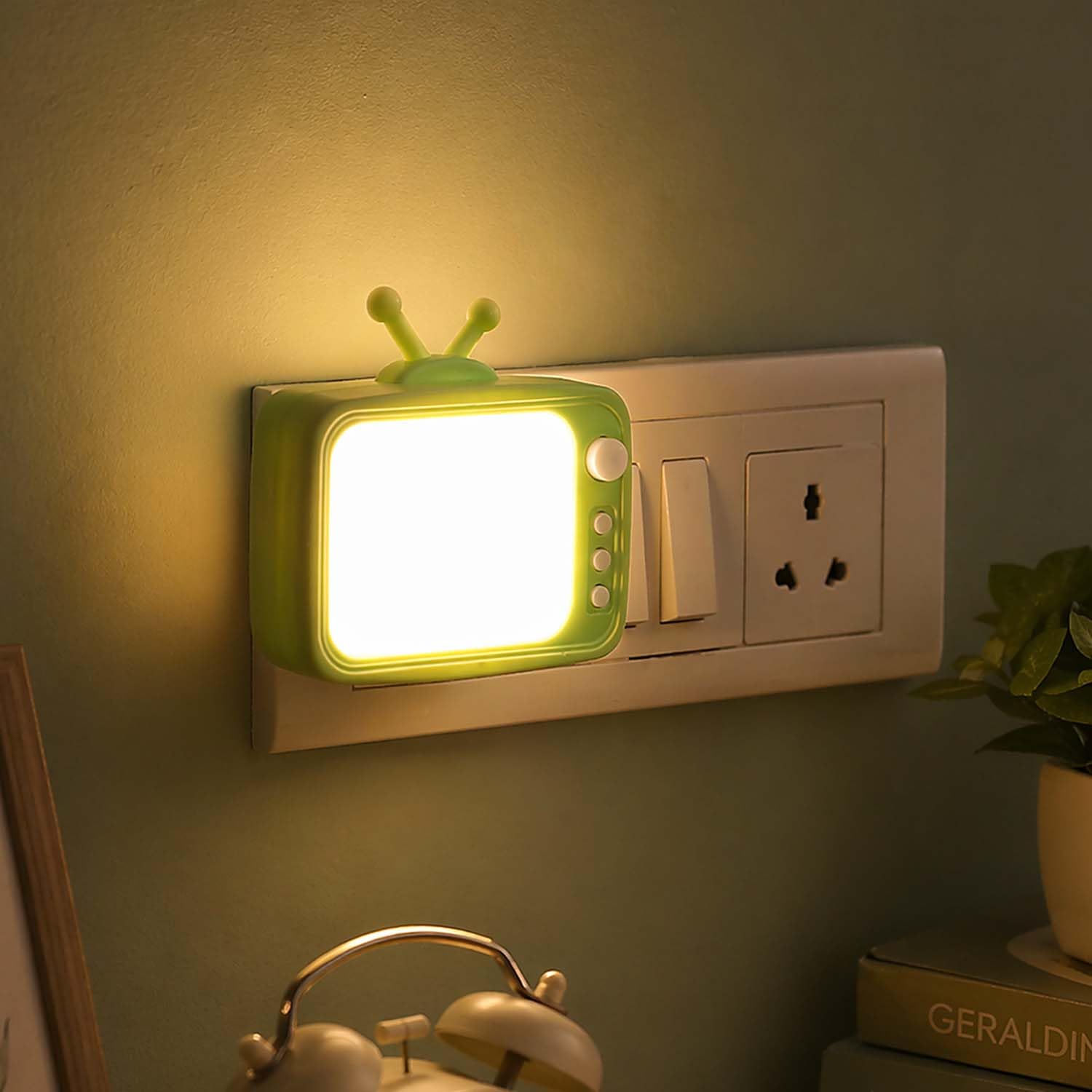 ascension TV Shape Night Lamp for Kids LED Plugin Lamp for Kids Room Warm Cool Light Energy Saving Portable Wall Night Light Decorative Item for Bedroom Gift Birthday Home Office Decor(Assorted)-image-7