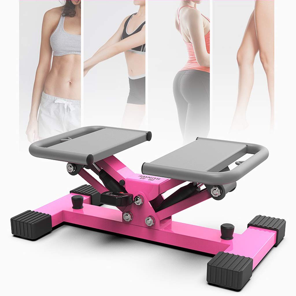 Stepper,Pantalla LED de montañismo para Registrar el Estado del Ejercicio y el Consumo de calorías, Ejercicio de Paso/Giro/Cuerda, hogar/Oficina, Rosa