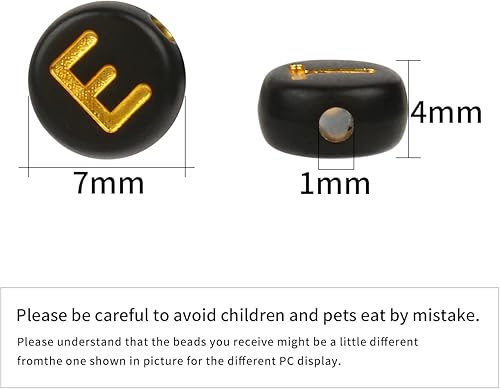 Miniatura 10 de 1000 cuentas acrílicas del alfabeto que brillan en la oscuridad, cuentas redondas de 0.157 x 0.315 pulgadas para pulseras de amistad y manualidades