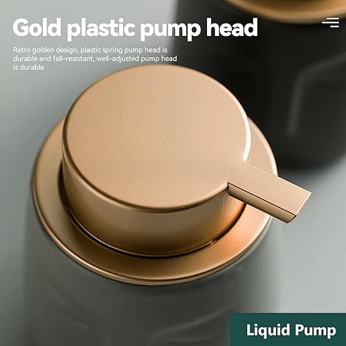 Miniatura 4 de Tmore Dispensador de jabón de cerámica moderno de 11.8 onzas, botellas líquidas de mano únicas en forma de cara con bomba, dispensador de loción