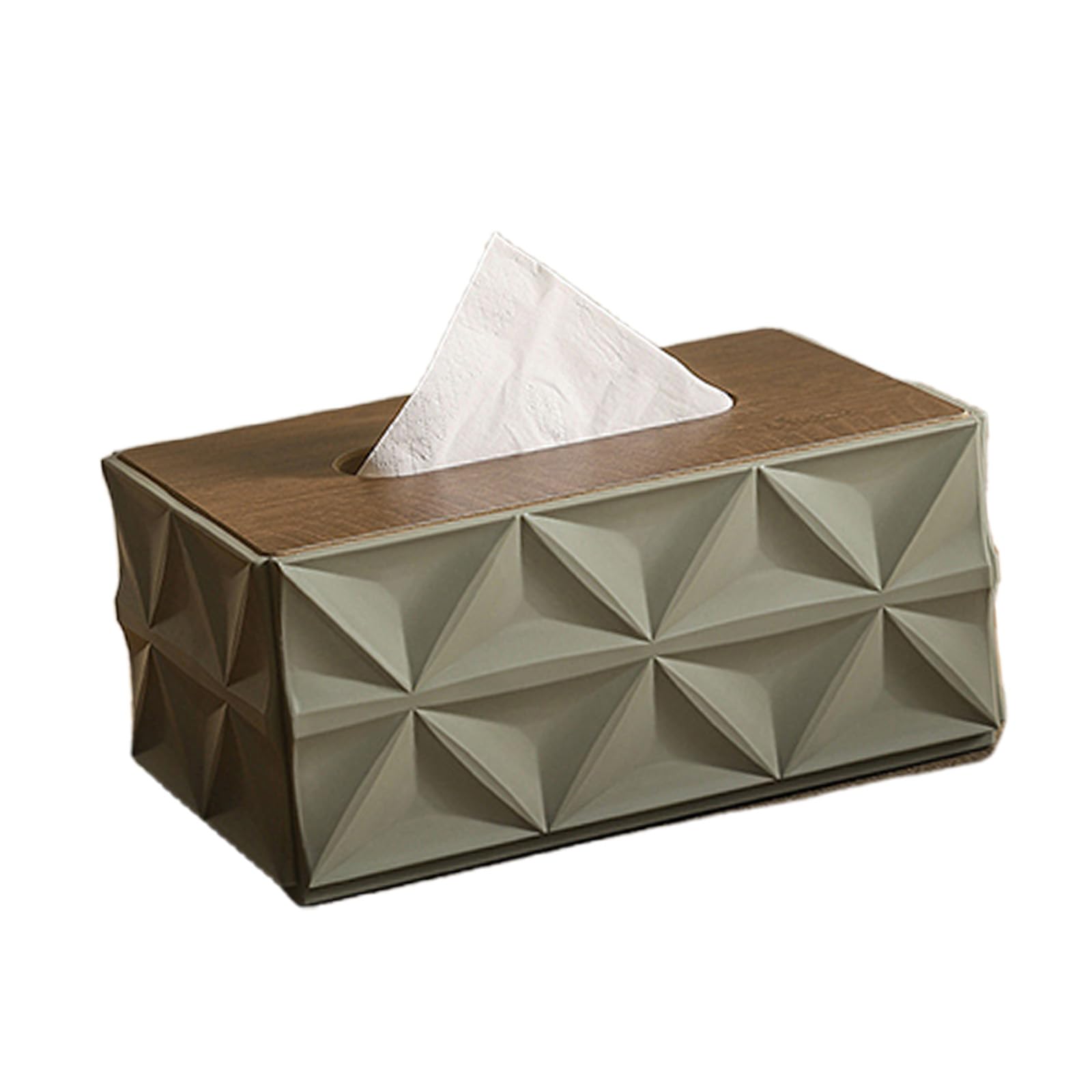 Unique Wooden Topped Paper Towel Holder Tissue Dispenser with Wood Lid for Countertop Storage and Display Innovative Deck