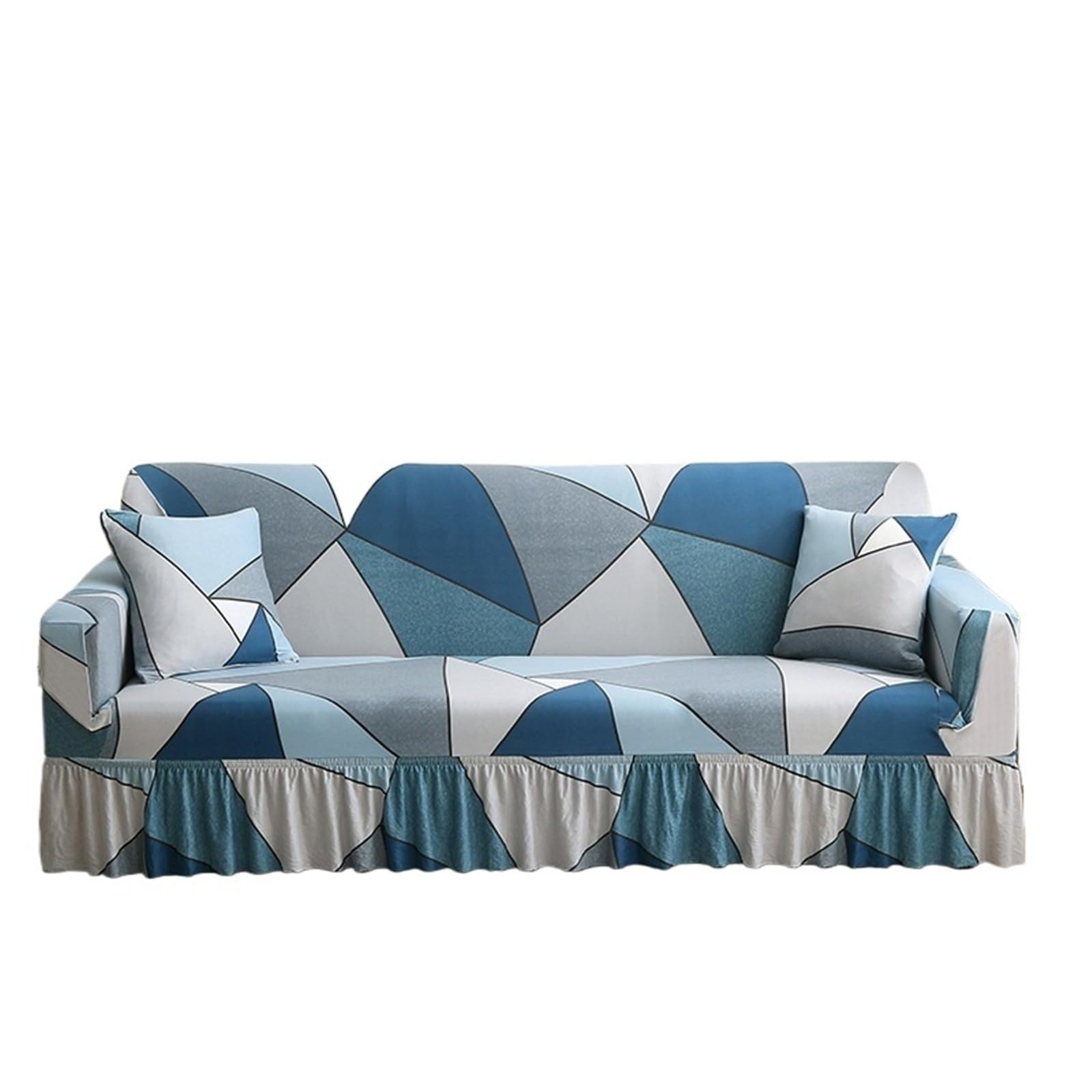 GCYEIDMA Skirt Sofa Cover 1/2/3/4 Seater Sofa Couch Cover with Skirt Washable Elastic Stretchable Easy Fit Universal Furniture Protector(Color 32,3-seater(190-230cm))