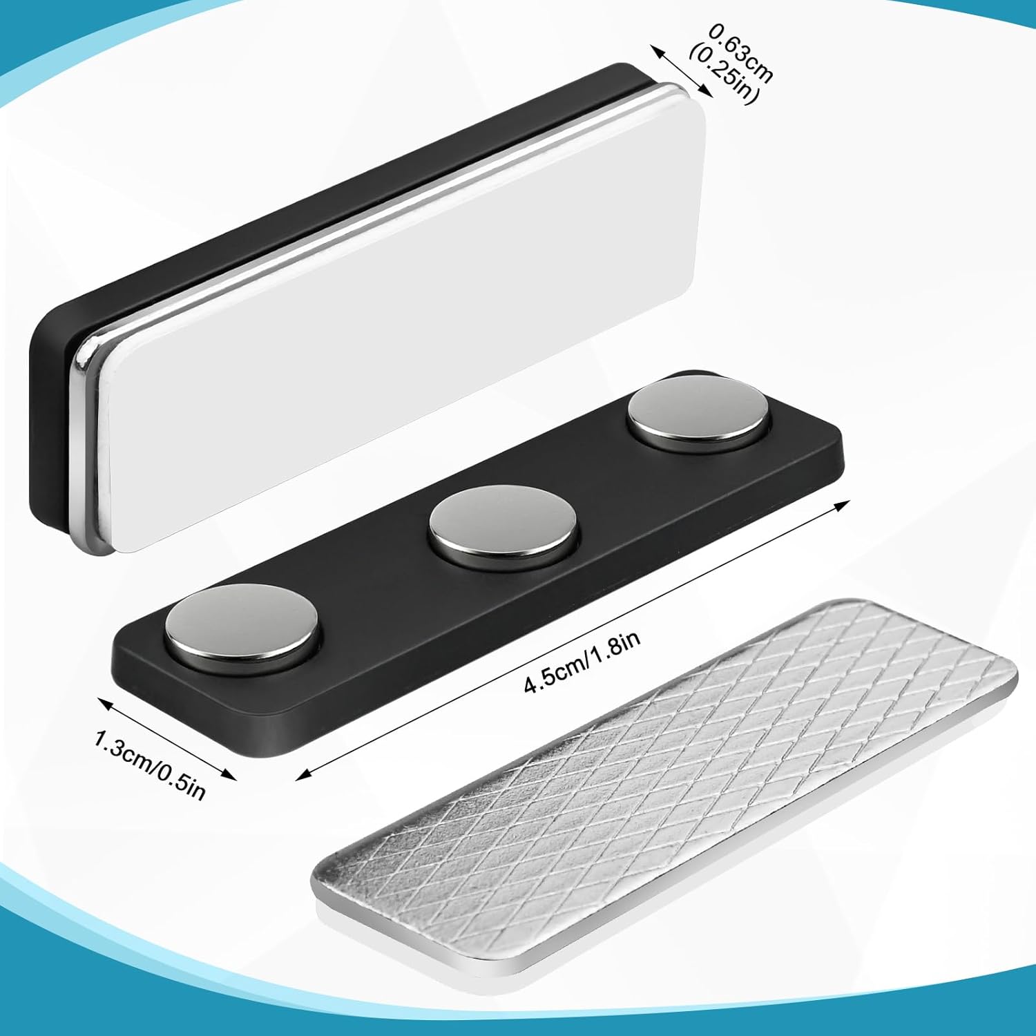 3 Pack Magnetic Name Tag Holders with Strong Magnets Badge Holder Magnets for Securely Attaching ID Badge Holders, Name Tags - Image 3