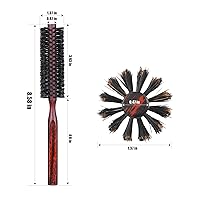 Vista 3 de PERFEHAIR Soft Boar Bristle Round Brush for Fine, Thin Hair or Beards - 1.3 inch for Drying, Styling, Curling, Adding Volume