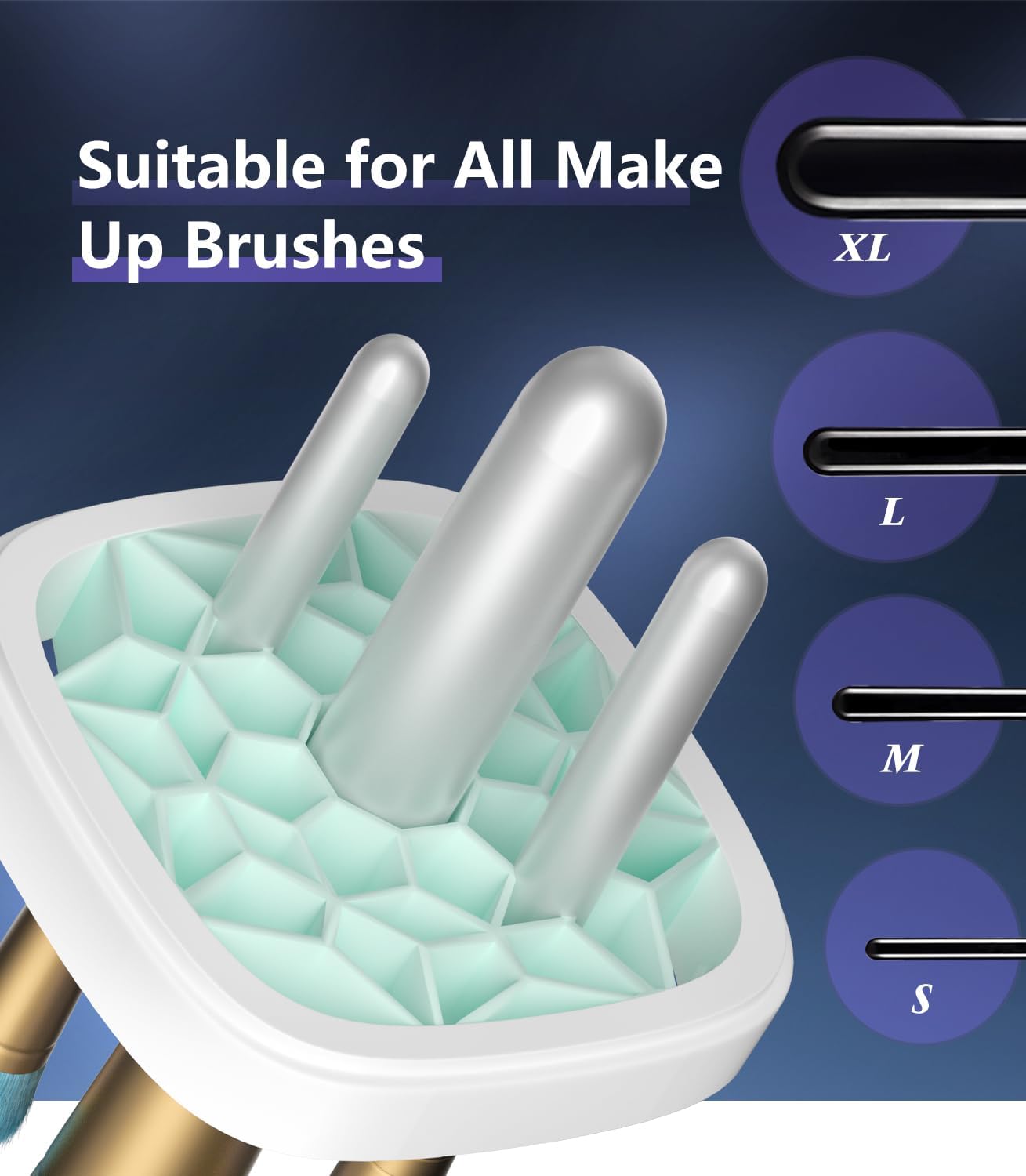 2026 Upgrade Makeup Brush Cleaner Machine【NO.1-12X Cleaning Power】Electric Makeup Brush Cleaner【SGS Certified - 10000RPM Turbo Motor】Sonic Vortex Cleaning Tech, Suitable for All Brush Brushes，White