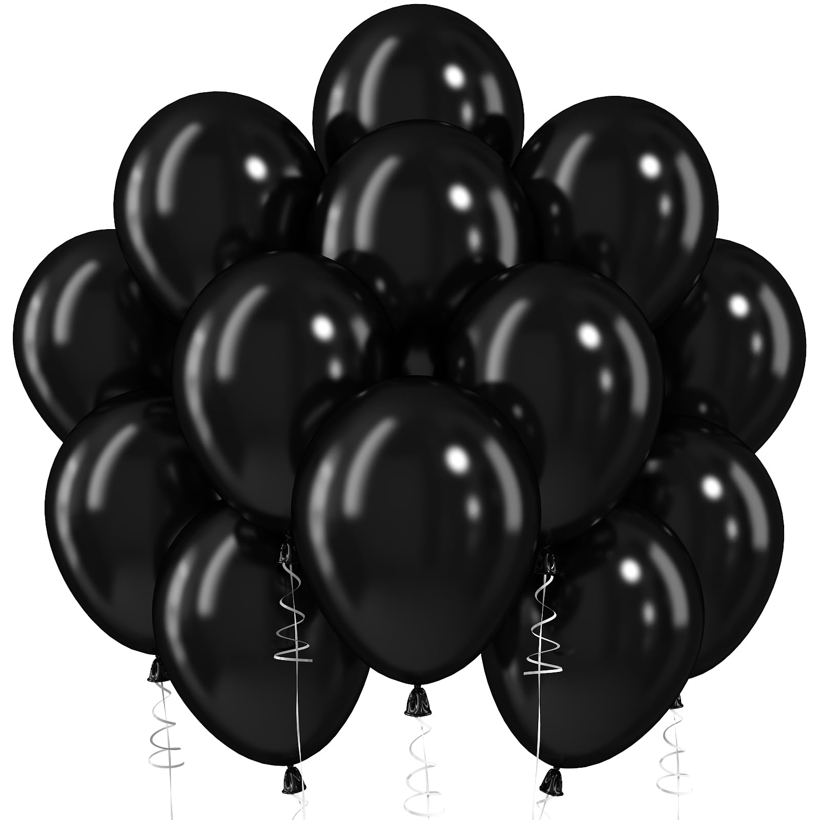 Black Balloons, 12 Inch Black Latex Party Balloon