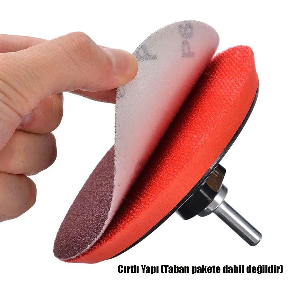 Badem10 100 Adet Cırt Zımpara Spiral Avuç Taşlama 115 mm (Karma Paket)