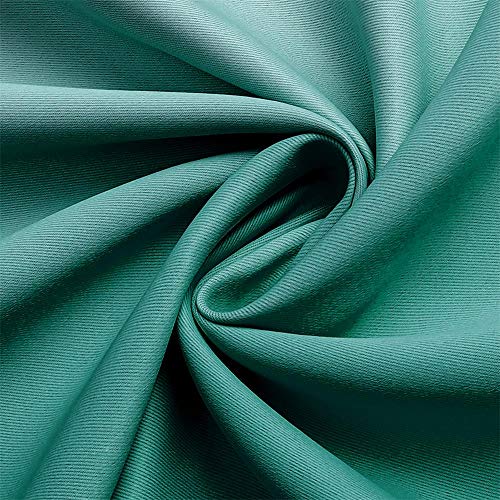 Image of G2000 Blackout Curtains & Drapes for Bedroom Living Room 63 Inch Length Teal and Greyish White Room Darkening Window Treatments Ombre Thermal Insulated Light Blocking Grommet Backdrop 2 Panels Set