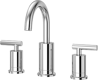 Pfister LG49-NCP Contempra 1.2 GPM Widespread Bathroom Faucet with Pforever Seal, Pfast Connect, and Push and Seal Technologies - Includes Pop-Up Drain Assembly - Polished Chrome