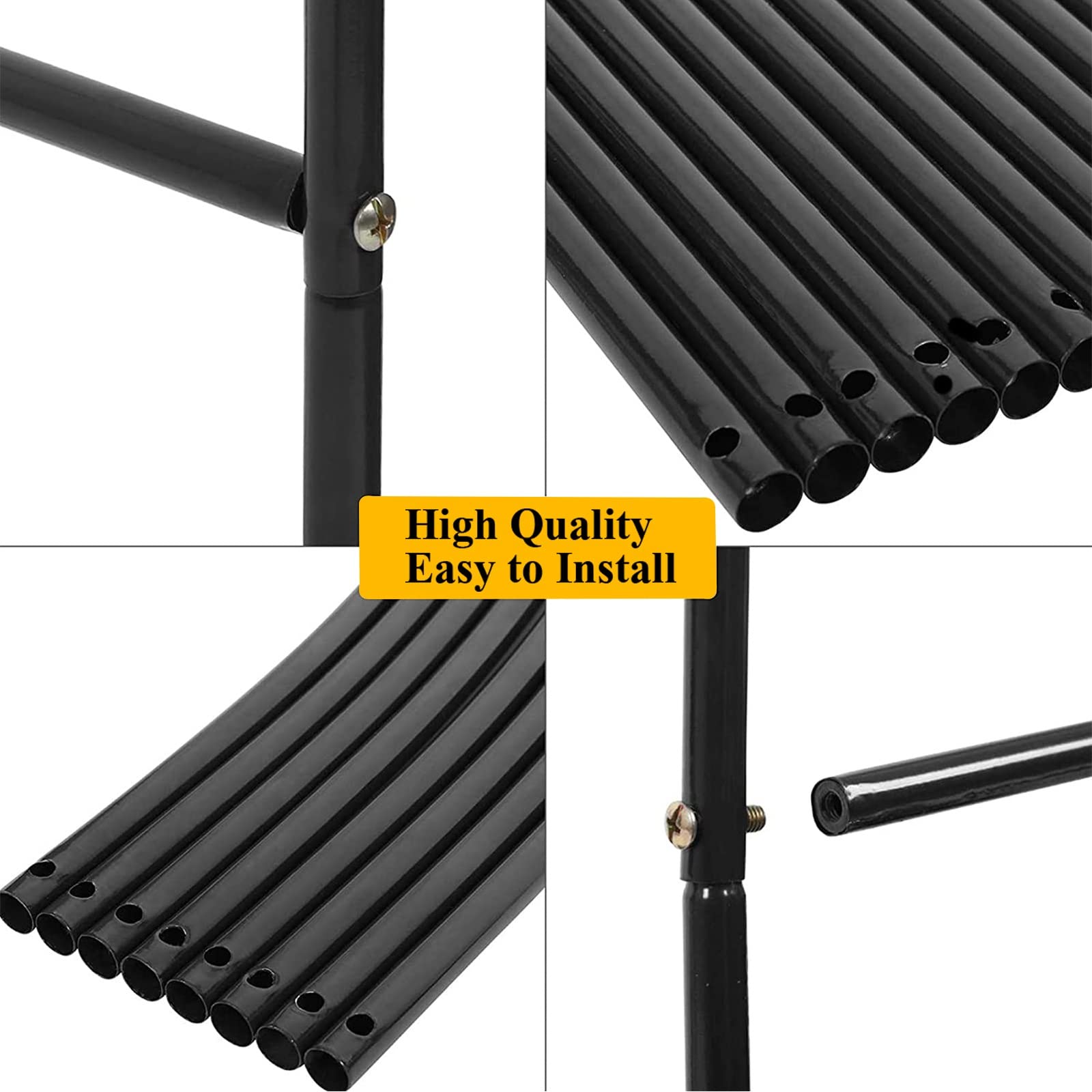 Metalowy łuk ogrodowy do roślin pnących, 240 x 220 cm, kratka na róże, do użytku wewnątrz i na zewnątrz, dekoracja ślubna i imprezowa, trwała konstrukcja stalowa, eleganckie czarne wykończenie