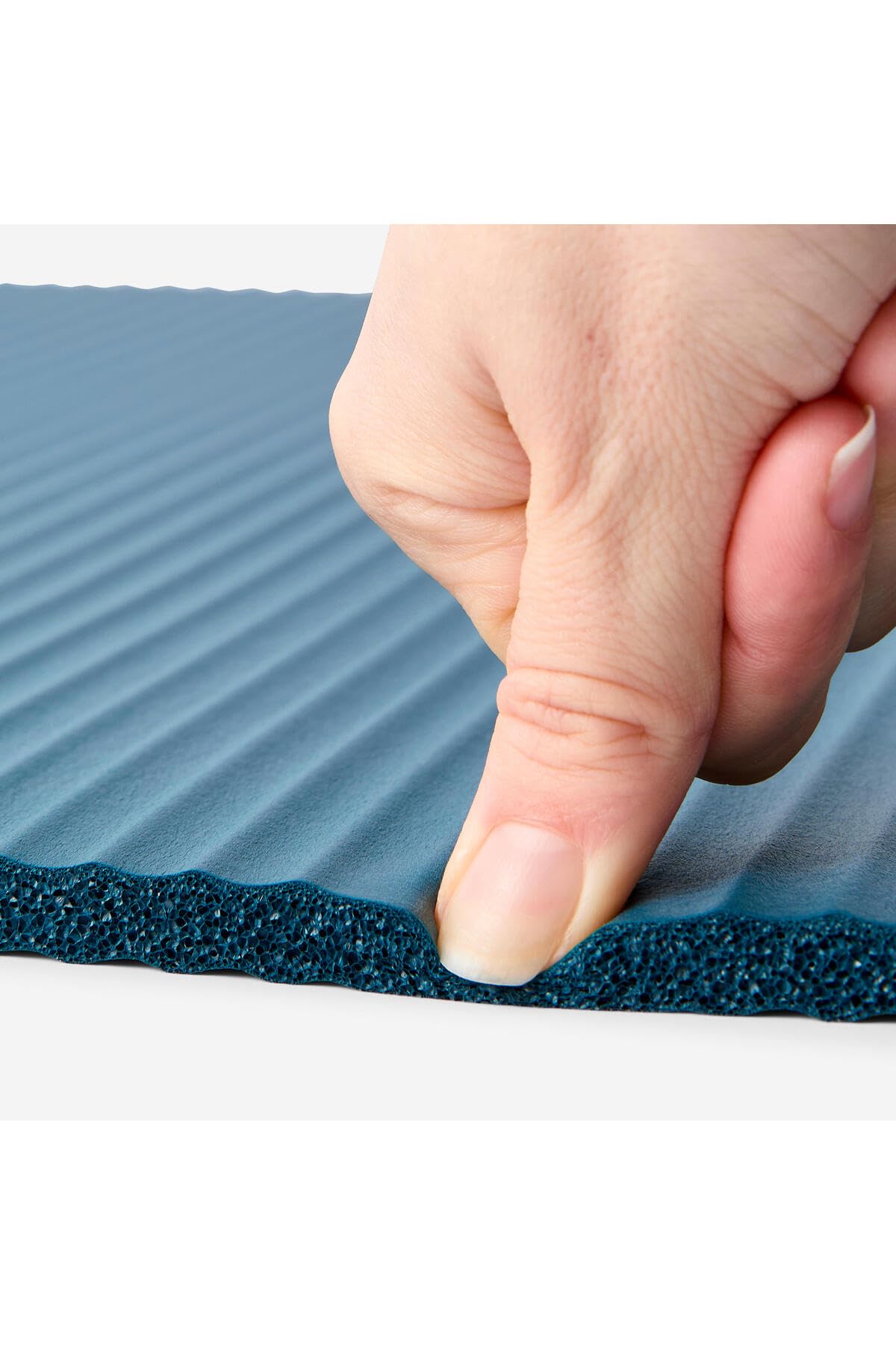 Tapis de sol pour pilates et gym douce - Solide et confortable - 160 cm x 55 cm x 10 mm - Poids 750 grammes - Couleur bleu
