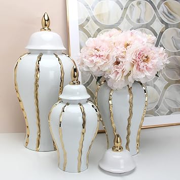 Handicraft Ginger Jar, Ceramic Ginger Jars with Lid, Organizer Display Jar for Home Decor, Tea Cans, Storage Jars [Energy Class A]