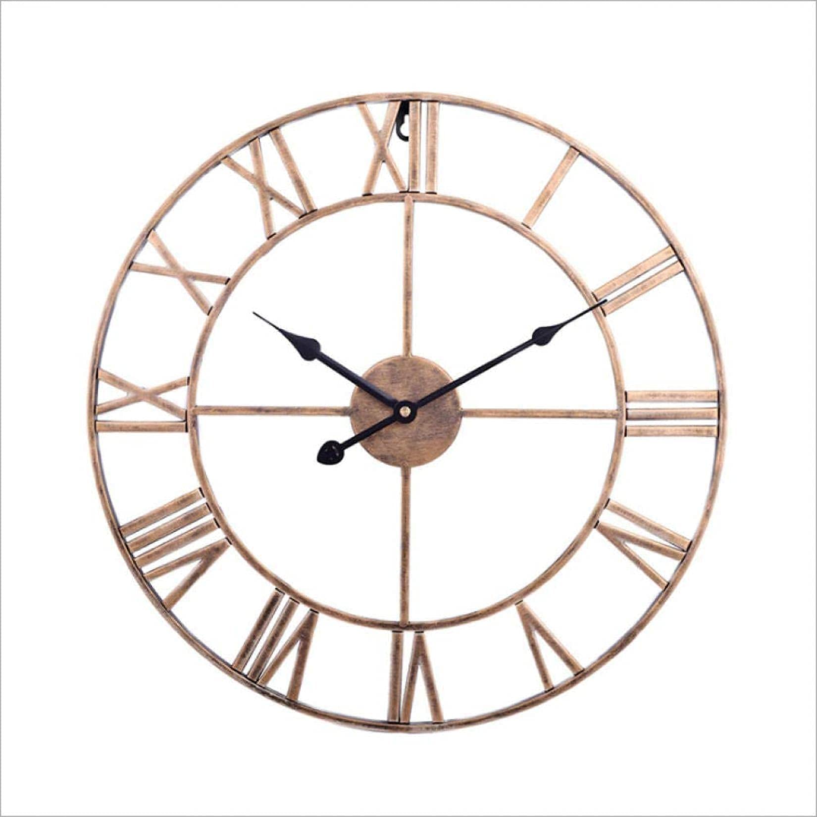 Horloge murale géante 60cm en fer lisible sans reflet visage ouvert