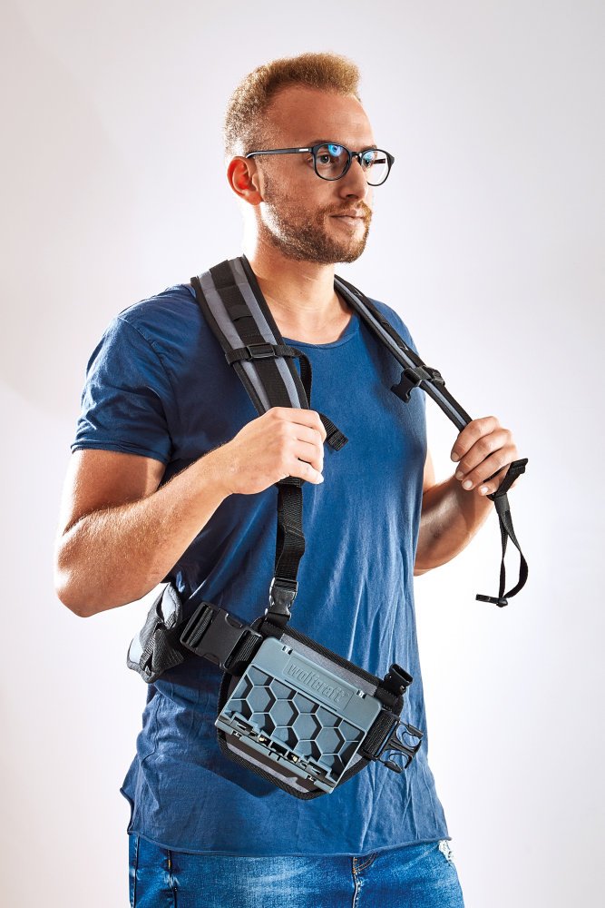 wolfcraft Arnés para transporte de objetos I 5582000 I Complemento para mudanzas y para la vida diaria, para transportar cargas pesadas sin esfuerzo y sin dañar la espalda