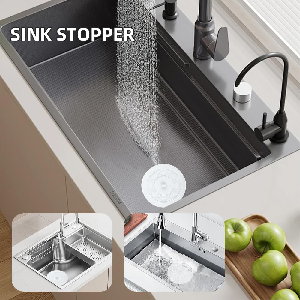 Tapón para bañera, 2 unidades, tapón de drenaje de bañera, tapón de drenaje de silicona grande de 6 pulgadas, tapón de pelo, cubierta de succión plana para accesorios de cocina, baño y lavandería
