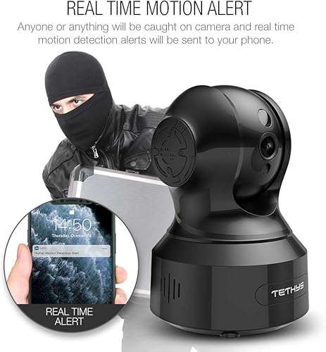 Miniatura 5 de TETHYS Cámara de seguridad inalámbrica 1080P para interiores [funciona con Alexa] Pan/Tilt WiFi Cámara IP inteligente Sistema de vigilancia domo con