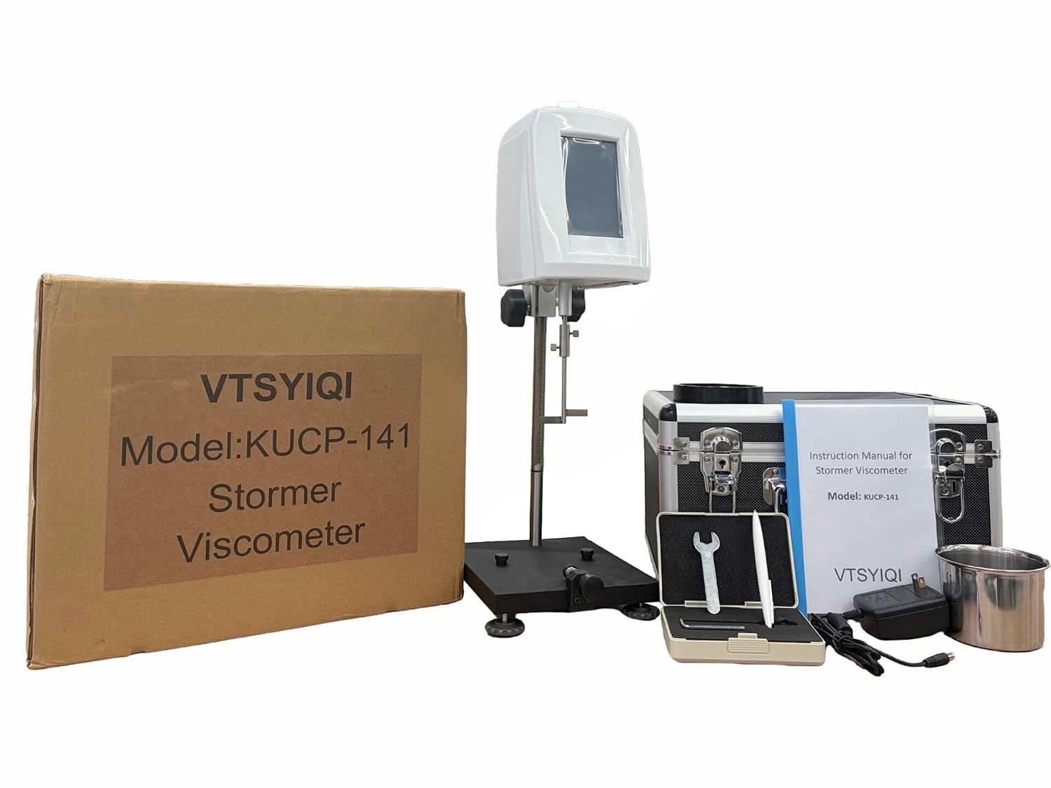 Laboratory Stormer Viscometer Rotary Stormer Digital Viscosity Meter with 5 inch Colorful Touch Screen KU Value Measuring Range 40.2KU -141.0KU