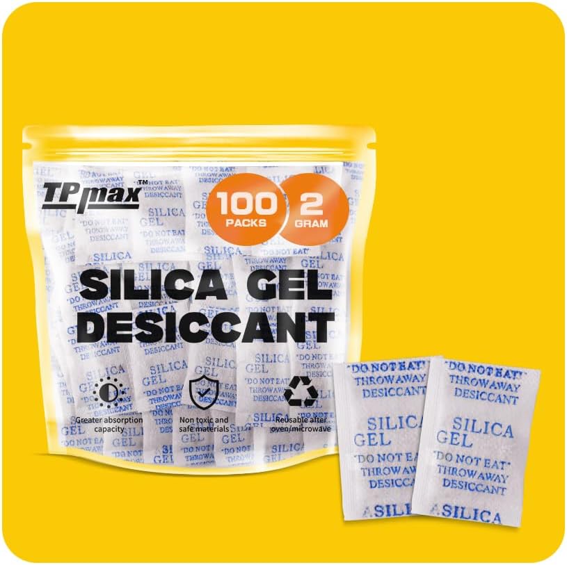 – 100 Packets 2 Gram Silica Gel Desiccant Absorber Dehumidifiers