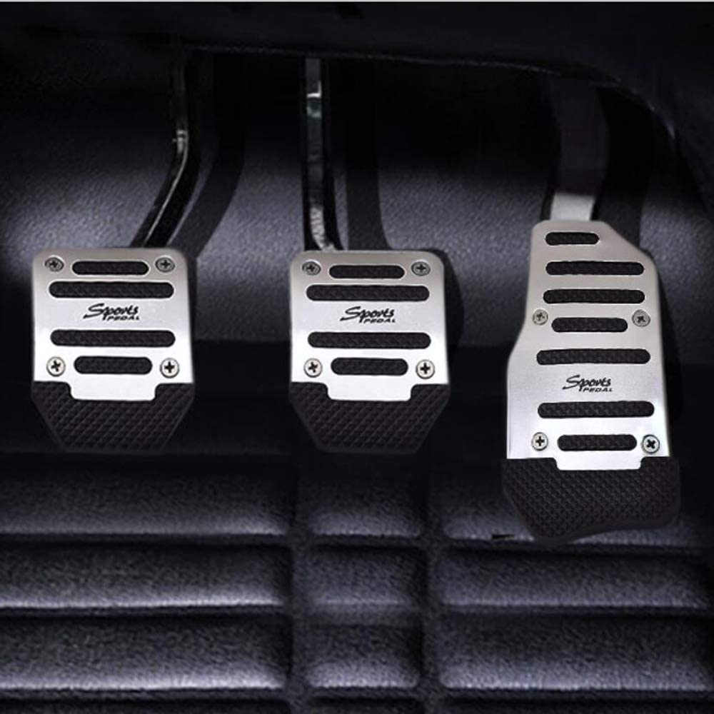 WOAFEY Auto Manuelle Pedale Set für Alfa Romeo 147 156 159 166 Mito, Edelstahl Getriebepedale Fußpedale Ersatz,Silver Auto & Motorrad