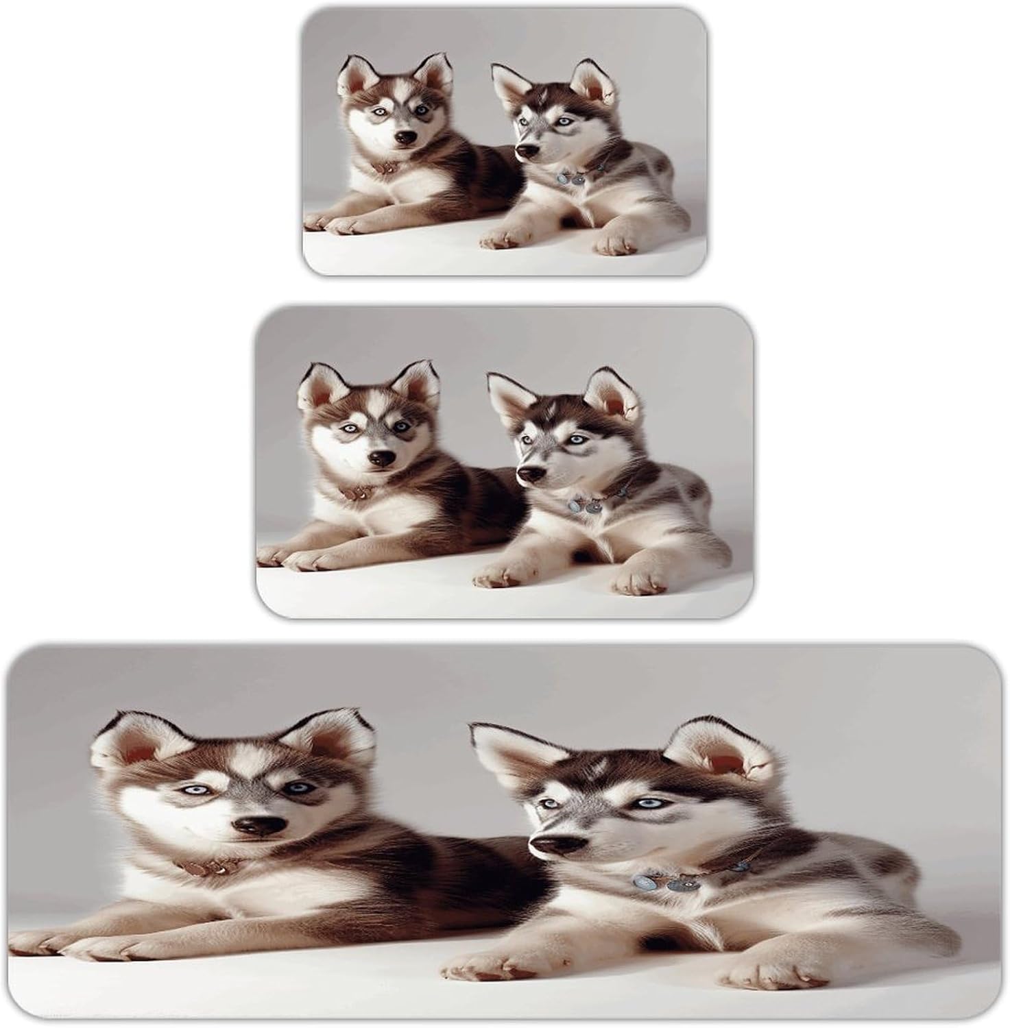 Dog Printing Kitchen Rugs Set of 3 Non Slip Washable Kitchen Mats for Floor Soft Area Rug Kitchen Floor Mat Cushioned Anti Fatigue Mats Standing Sink Mat Decor Runner Rugs