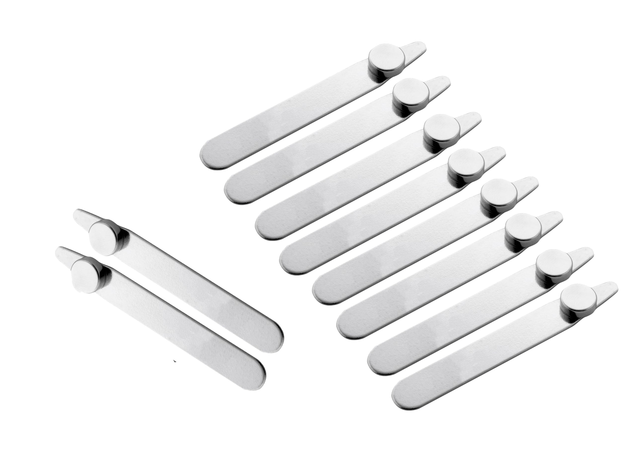 Funky Cufflinks~com 12 Magnetic Collar Stays/Stiffeners with Magnets Presented in a Leather Case