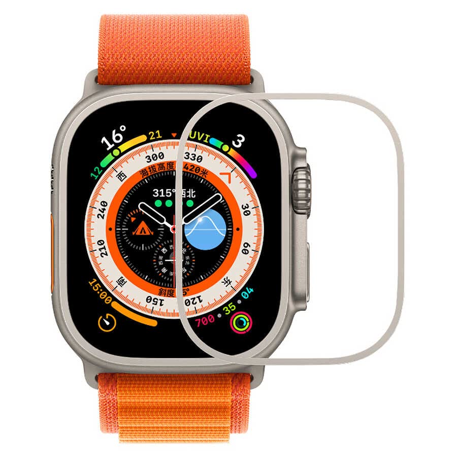 Zore Apple ile uyumlu Watch Ultra 49mm Metal Kasa Koruyucu Saat Çerçevesi Starlight